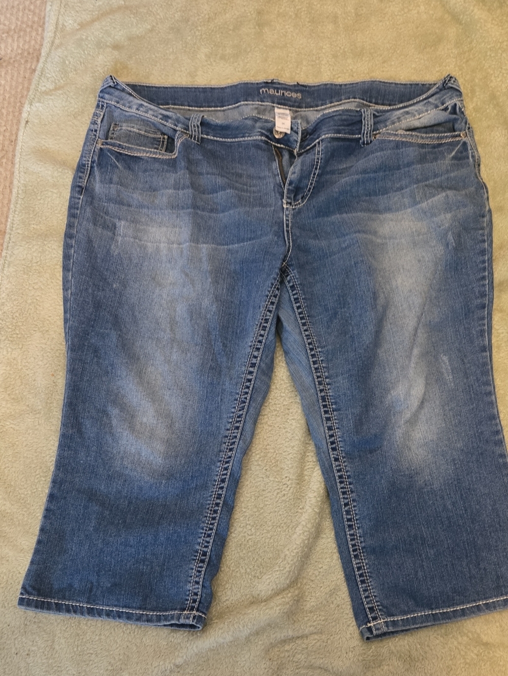 Maurices Blue Faded Crop Denim Jeans